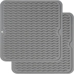 ZLR 2 Pcs Silicone Dish Drying Mat 12" x 12" Square by ZLR