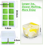 Large Ice Cube Trays with Lid, Jrisbo 2 Pack Stackable Silicone Ice Cube Molds - Image 6