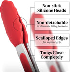 Popco 3-Piece Kitchen Tongs Set – Stainless Steel Heat Resistant Silicone Tips - Image 3