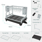 B-Land Dish Drying Rack, 2 Tier Dish Racks - Image 4