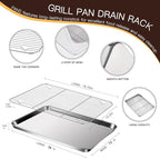 Baking Sheet with Racks Set, Stainless Steel Baking Sheets with Cooling Racks - Image 3
