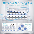 ChefAide Ice Cube Tray with Lid, 4 Packs 56 Cubes Durable Stackable Ice Cube - Image 7