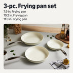 Amazon Basics Ceramic Nonstick Cookware, 3-Piece Frying Pan Set, All Cooktop - Image 2