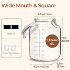 ComSaf 1 Gallon Square Glass Jars - Image 4
