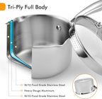 Stainless Steel Saucepan with Glass Lid, 2.0 Quart Multipurpose Sauce Pan - Image 3