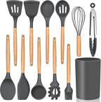 Kitchen Utensils Set of 12, E-far Silicone Cooking Utensils by E-far