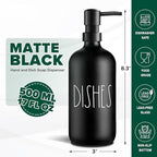 VIMERPA Hand and Dish Soap Dispenser Set, Matte Black Hands Dishes Soap - Image 3