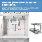 1 Pack 20.47IN Depth Under Sink Storage Organizer, Large 2-Tier Elegant Mesh - Image 2