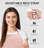 Syntus Apron for Men Women, Adjustable Cooking Kitchen Chef Aprons - Image 5
