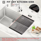 MERRYBOX Roll Up Dish Drying Rack Silicone Wrapped Over The Sink Dish Drying - Image 2