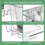 JAQ Over Sink Dish Drying Rack for Small Sink, Compact Expandable 14.25"–22.44" - Image 3