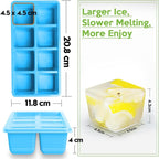 Large Ice Cube Trays with Lid, Jrisbo 2 Pack Stackable Silicone Ice Cube Molds - Image 7