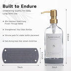 Kitchen Soap Dispenser Set - 16OZ Clear Glass Bottle - Image 4