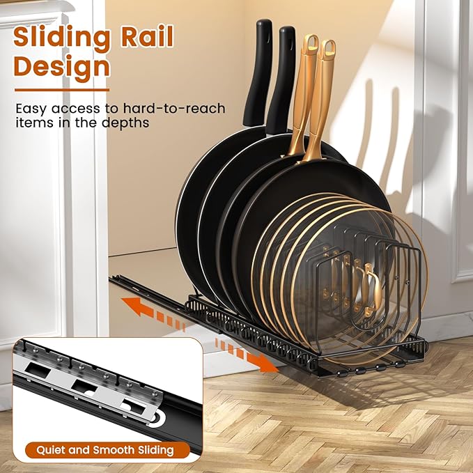 Housolution 2 Pack Pull Out Pot and Pan Organizer - Image 2