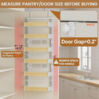 POKIPO 6 Tier Over The Door Pantry Organizer, 2-in-1 Door Hanging or Wall - Image 2