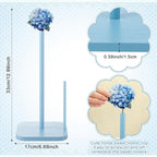 Leinuosen Blue Hydrangea Coquettish Cute Hydrangea Wooden Paper Towel Holder - Image 2