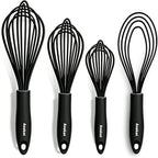 Anaeat Silicone Kitchen Whisk Set of 4, Egg Beater Milk ​Blender by Anaeat