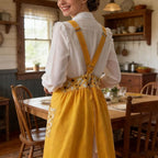 Uaussi Cotton Linen Apron Cross Back Work Apron - Image 5