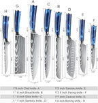 Dfito Chef Knife Sets with Roll Bag, 9 Pieces Professional Knife Set, High - Image 5