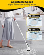 Shower Scrubber with Long Handle, Shower Cleaner Brush with 8 Brush Heads - Image 3