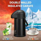 Airpot Coffee Carafe for Keeping Hot - 64 OZ/ 2.0L Coffee Dispenser - Insulated - Image 2