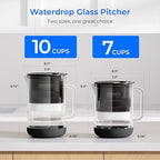 Waterdrop PT-09BL 10-Cup Large Glass Water Filter Pitcher, Eco-Friendly - Image 4