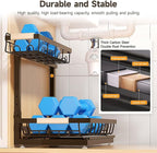 Sevenblue 2 Packs Under Sink Organizer, Height Adjustable 2 Tier Under Kitchen - Image 5