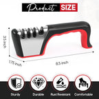4-in-1 Knife Sharpener, Sturdy Manual Knife Sharpeners - Image 3