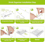 IBORING Drink Organizer for Fridge, Self Pushing Fridge Drink Organizer - Image 6