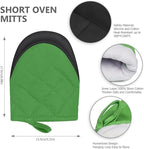 Short Oven Mitts, Heat Resistant 500°F, Silicone Grip Kitchen Gloves, Non-Slip - Image 2