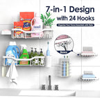 NESOMI Shower Caddy Adhesive Shower Organizer 7-Pack, Rustproof Stainless Steel - Image 4