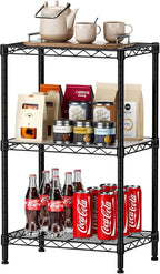 SINGAYE 3 Small Shelves Storage Shelf Wire Shelving Unit Metal Shelf Adjustable by SINGAYE