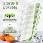 ChefAide Ice Cube Tray with Lid, 2 Packs 28 Cubes Durable Stackable Ice Cube - Image 4
