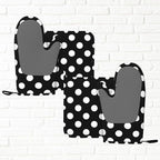 Black White Retro Polka Dot Oven Mitts and Pot Holders Sets of 4, Heat - Image 6