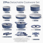 CAROTE 27pcs Ceramic Cookware Set Nonstick, Pots and Pans Set Non Stick - Image 2
