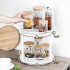 YATINEY Lazy Susan Organizer, Rotating Spice Rack, 2 Tier Spice Turntable - Image 3