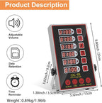 Precision Kitchen Timers for Cooking – 6 Channel Commercial Kitchen Timer - Image 5