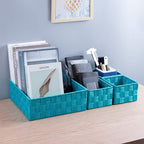 Posprica Woven Storage Baskets for Organizing, Small Black Baskets Cube Bin - Image 4