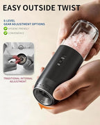 CIRCLE JOY Gravity Electric Salt and Pepper Grinder Set Rechargeable Automatic - Image 4
