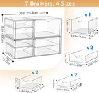 YFXCVSL Clear Stackable Storage Drawers, Acrylic Makeup Organizer - Image 3