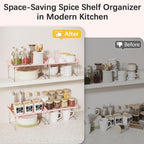 STARLATTA 2 Pcs Cabinet Organizer Shelf，Stackable Kitchen Counter Shelves - Image 4