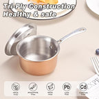 Mini Sauce Pan with Lid, Tri-Ply Stainless Steel Pot with Stay-Cool Handle & - Image 4