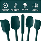 Silicone Spatula Set, 5 Piece Food Grade Rubber Spatulas - Image 3