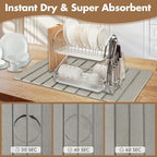 Large Stone Dish Drying Mat for Kitchen Counter, Eco-friendly, Instant Drying - Image 5