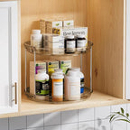 LAMU 2 Tier Lazy Susan Turntable Organizer 9.25'' Rotating Spice Rack - Image 3