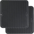 ZLR 2 Pcs Silicone Dish Drying Mat 12" x 12" Square by ZLR