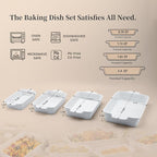 Dafuceramic Casserole Dishes for Oven, Baking Dishes, Ceramic Bakeware Sets of 4 - Image 2