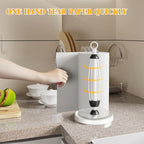 White Paper Towel Holder Countertop, One-Handed Tear, Stainless Steel, Weighted - Image 2