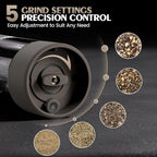 Electric Salt and Pepper Grinder Set Automatic Adjustable Coarseness Pepper - Image 2