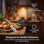 2PCS Multifunctional Vegetable Peeler, 3 in 1 Multi Functional Wooden Handle - Image 7